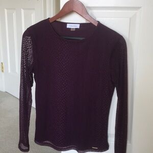 Calvin Klein Plum Snakeskin Print Top